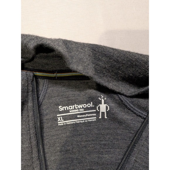 Smartwool Merino 250 Womens XL Charcoal Gray Heather Quarter Zip Base Layer Top - Picture 7 of 10